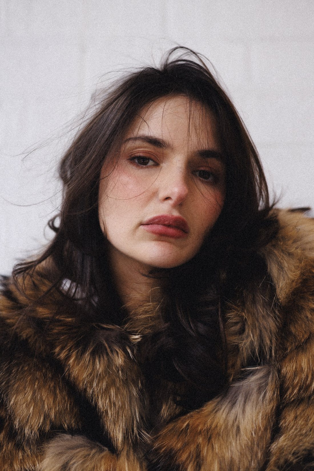 Isabel Timerman in a fur coat, photographed by Lalo Ambris